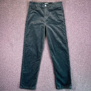 LOFT Velvet Pants Womens 6 Slim Straight Emerald Festive Cozy Stretch Fit30x26.5